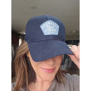 Carhartt‎ Hard at Work Trucker Hat Navy Mesh Snapback OS
